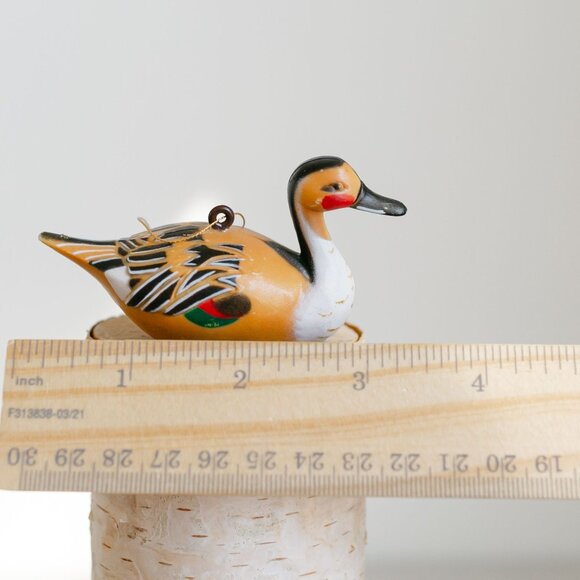 Vintage Fulvous Whistling Duck Ornament Hard Plastic Resin - Made in Hong Kong - Picture 6 of 7